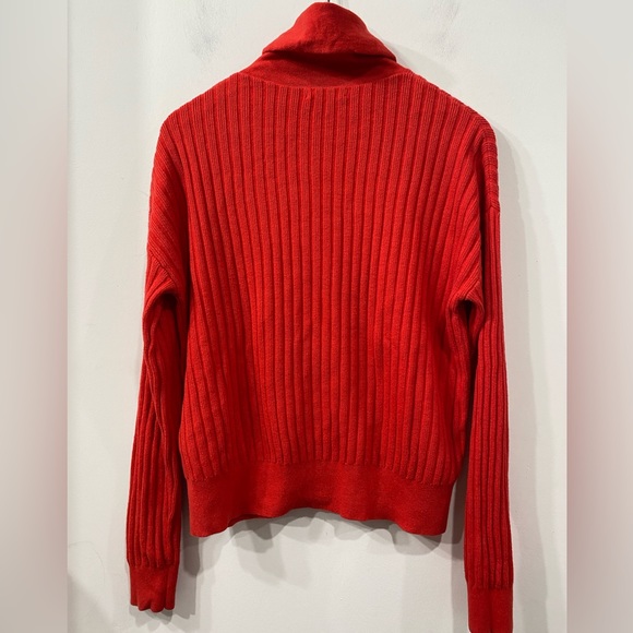 Reiss Clarisse Cherry Red Ribbed Turtleneck Wool Blend Pullover Sweater S - Picture 6 of 9